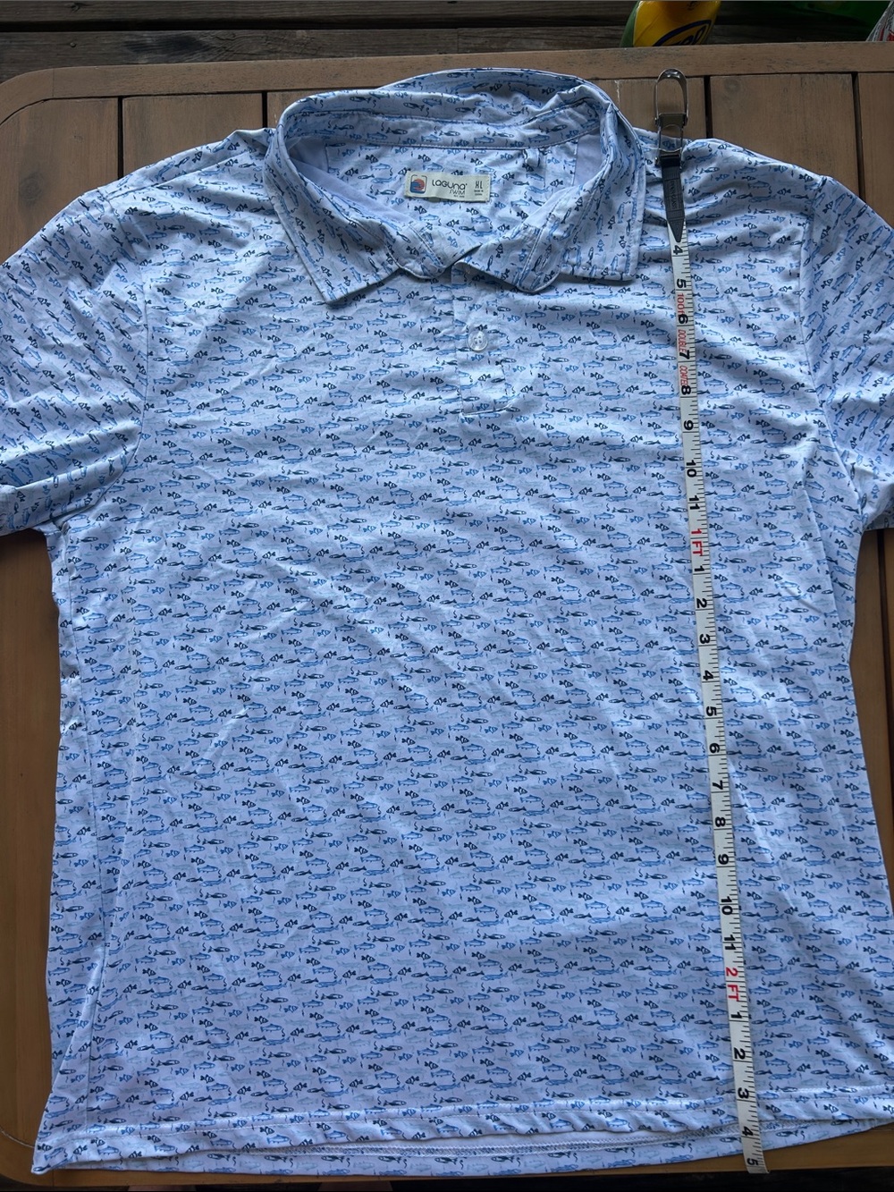 Light Blue Microprint Polo Shirt by Laguna Swim